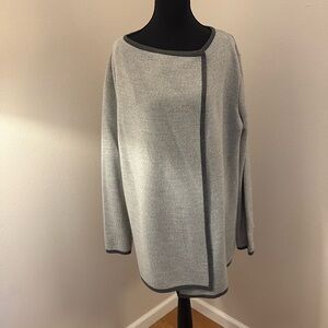 Gray Open Front Cardigan (Part Wool)